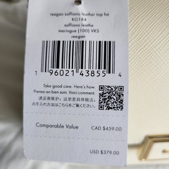 Kate Spade Cream Reegan Saffiano Leather Top handle tote, 6pc Set NWT - Picture 13 of 17